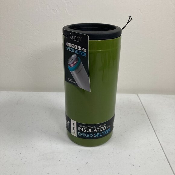 Cantini - Can Cooler for Spiked Seltzer - 12oz Holder - Green Black - NWT - Picture 1 of 13